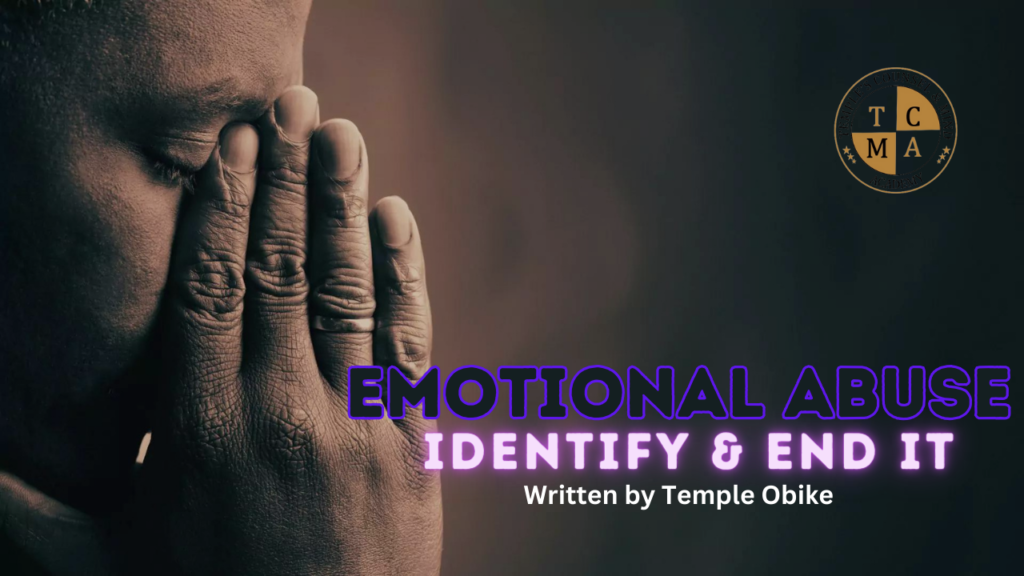 Emotional abuse, how to identify and end it written by Temple Obike